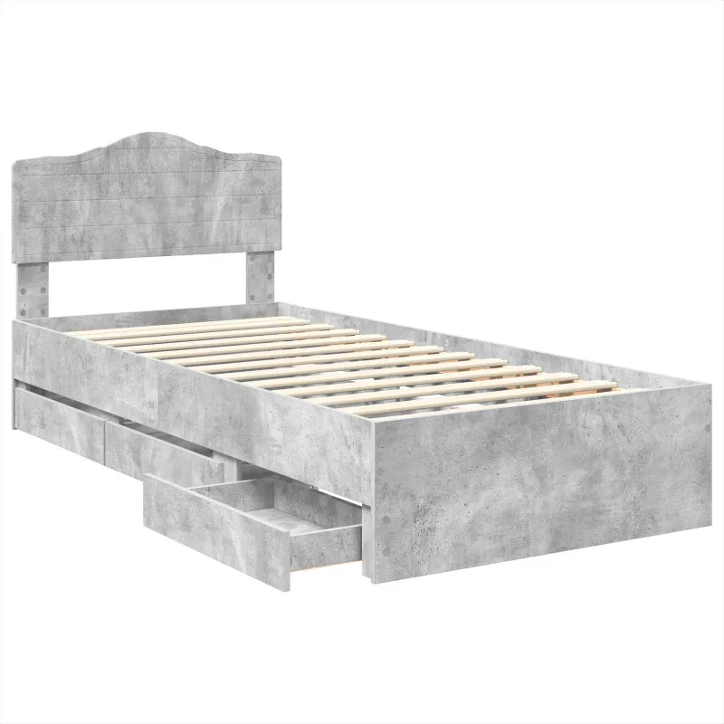 Lovos rėmas Betono pilka 90 x 200 cm Inžinerinė mediena