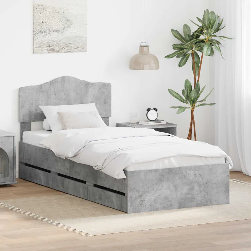 Lovos rėmas Betono pilka 90 x 190 cm Inžinerinė mediena