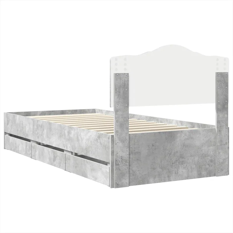 Lovos rėmas Betono pilka 75 x 190 cm Inžinerinė mediena