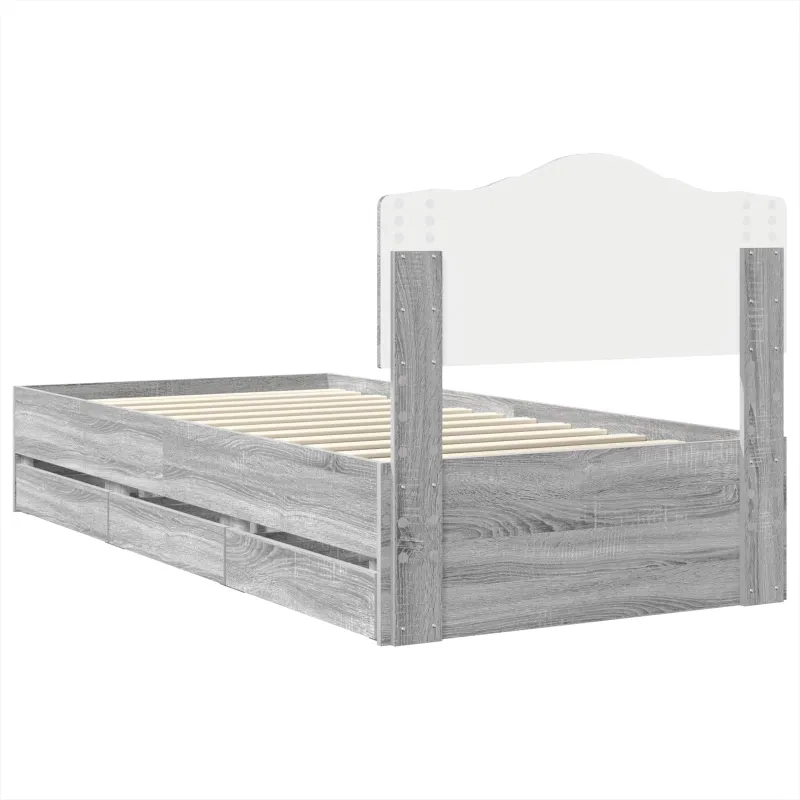 Lovos rėmas Pilkas Sonoma 75 x 190 cm Inžinerinė mediena
