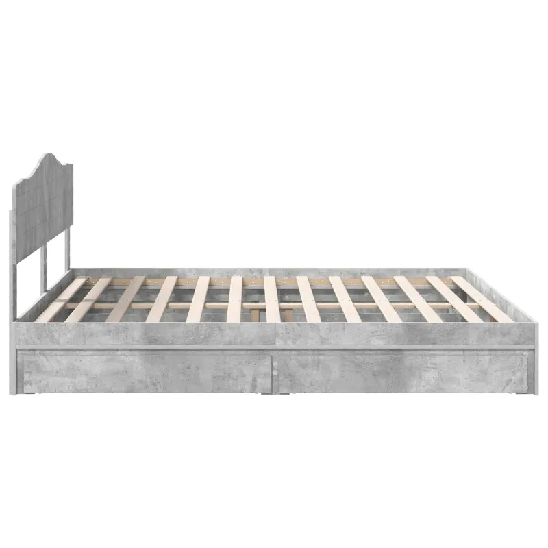 Saugos lova Betono pilka 200 x 200 cm Apdirbta mediena