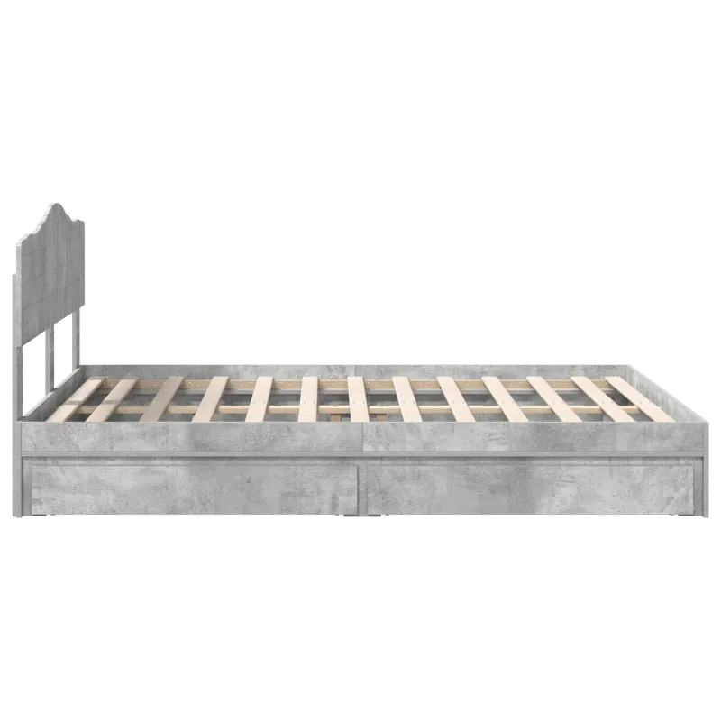 Saugos lova Betono pilka 150 x 200 cm Apdirbta mediena