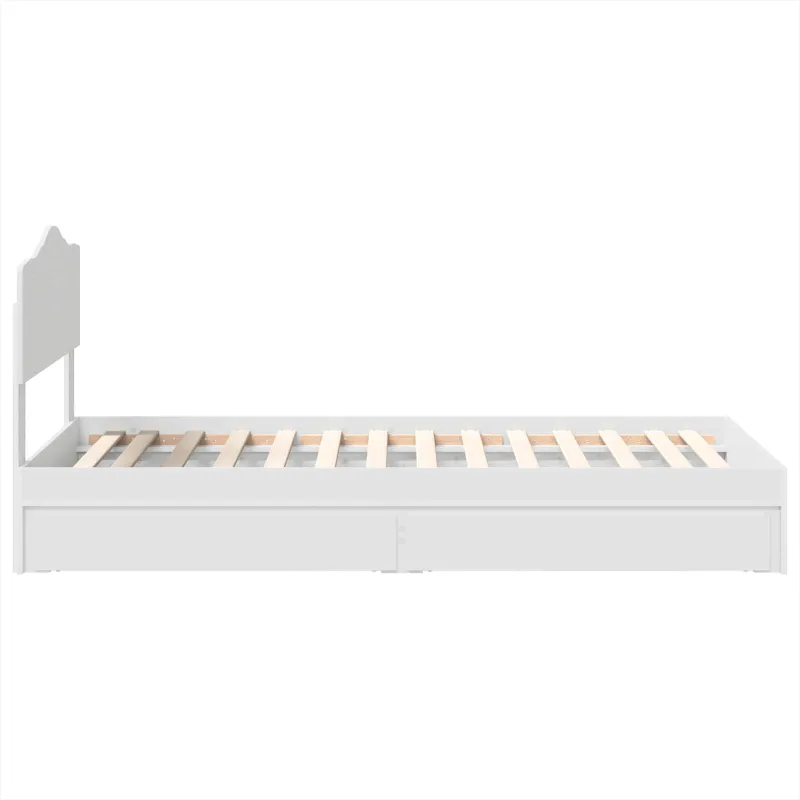 Saugos lova su galvūgalio Balta 90 x 200 cm Apdirbta mediena