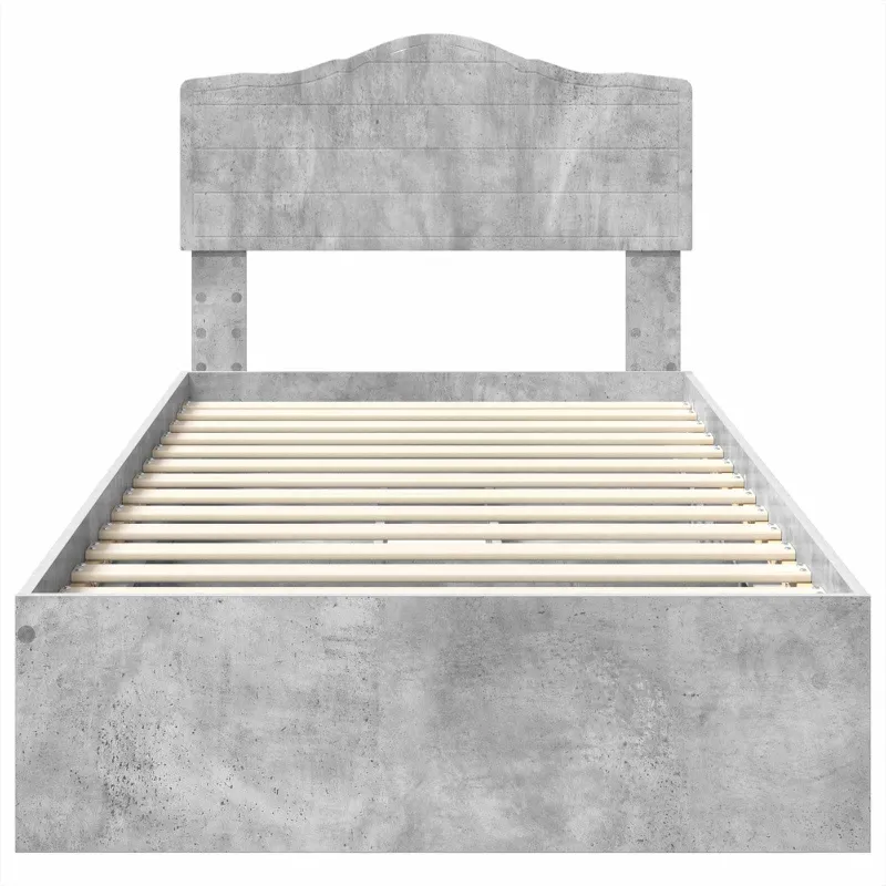 Saugos lova Betono pilka 90 x 190 cm Apdirbta mediena