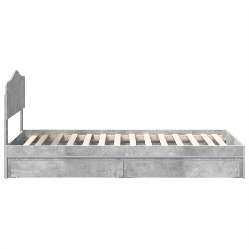 Saugos lova Betono pilka 70 x 190 cm Apdirbta mediena