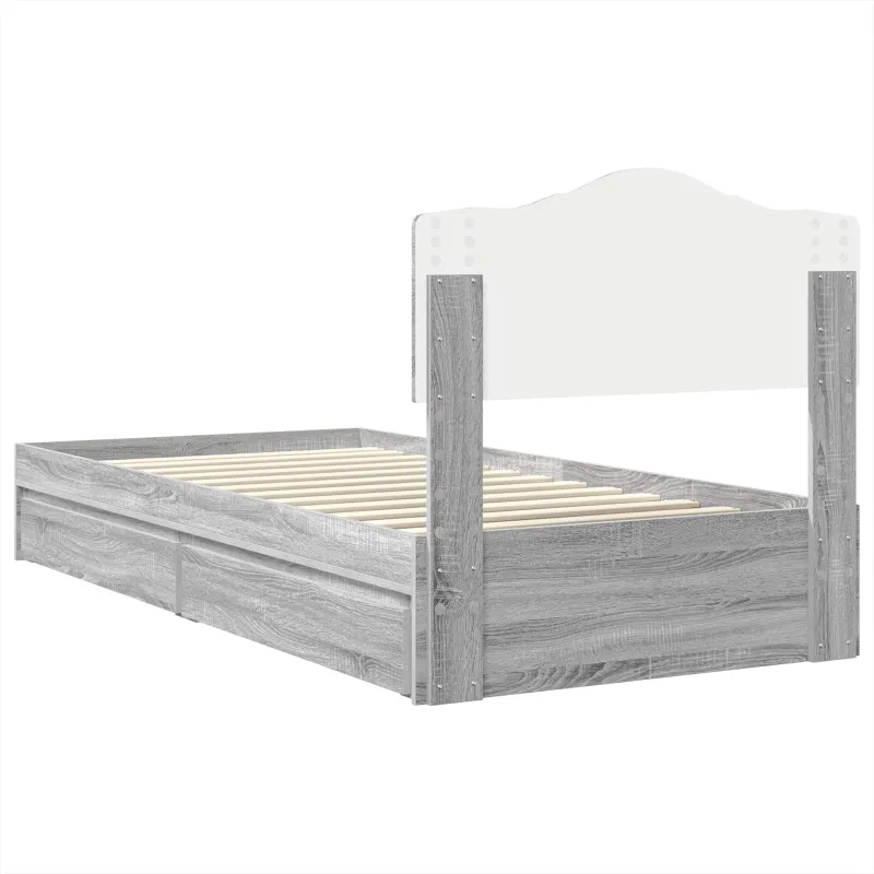 Saugos lova Pilkas Sonoma 70 x 190 cm Apdirbta mediena