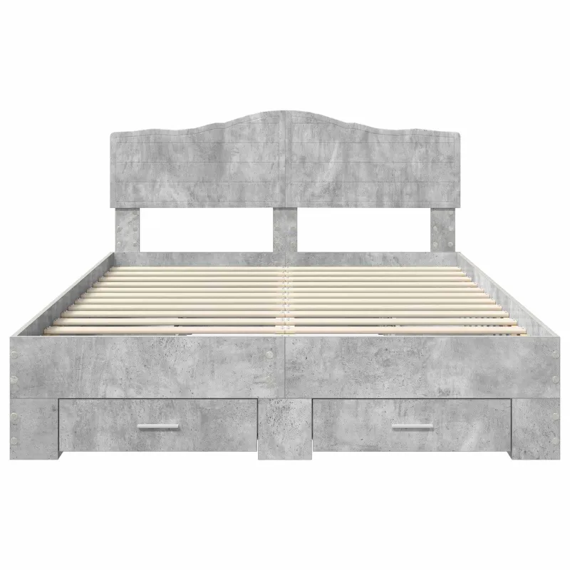 Lovos rėmas Betono pilka 150 x 200 cm Apdirbta mediena