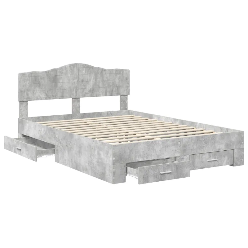 Lovos rėmas Betono pilka 140 x 190 cm Apdirbta mediena