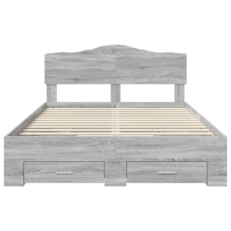 Lovos rėmas Pilkas Sonoma 140 x 190 cm Apdirbta mediena