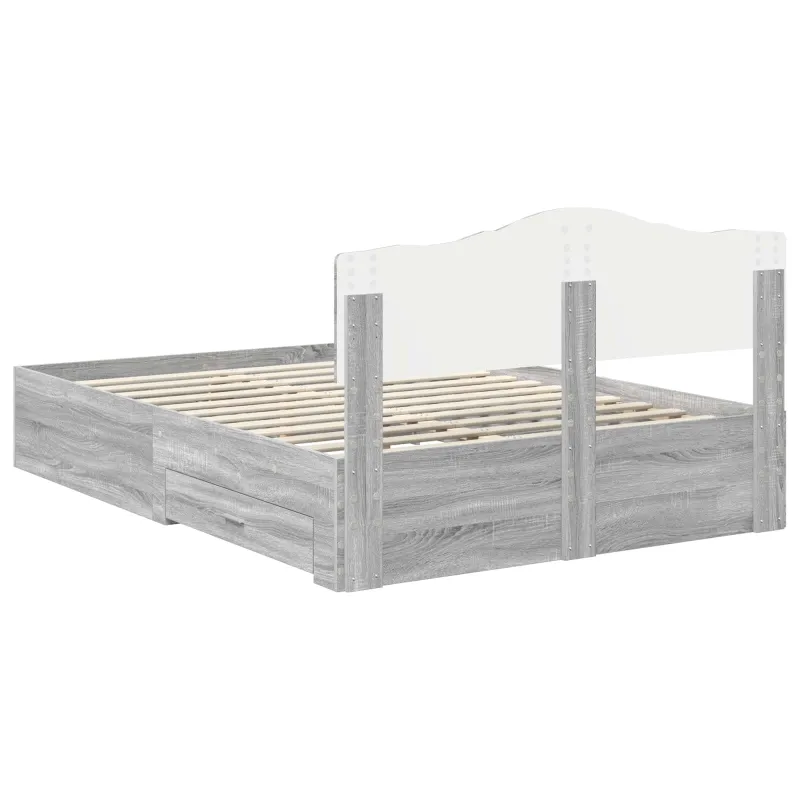 Lovos rėmas Pilkas Sonoma 140 x 190 cm Apdirbta mediena
