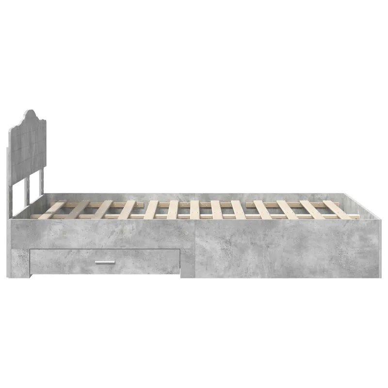 Lovos rėmas Betono pilka 135 x 190 cm Apdirbta mediena