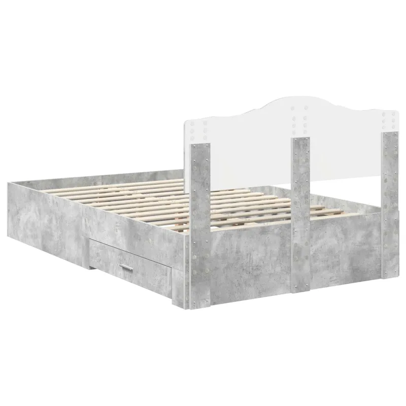 Lovos rėmas Betono pilka 135 x 190 cm Apdirbta mediena