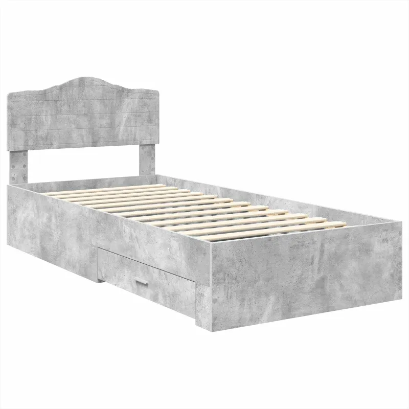Lovos rėmas Betono pilka 90 x 200 cm Apdirbta mediena
