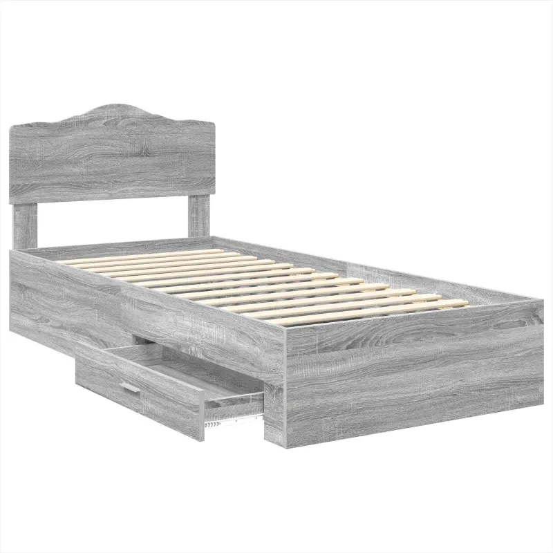 Lovos rėmas Pilkas Sonoma 90 x 190 cm Apdirbta mediena
