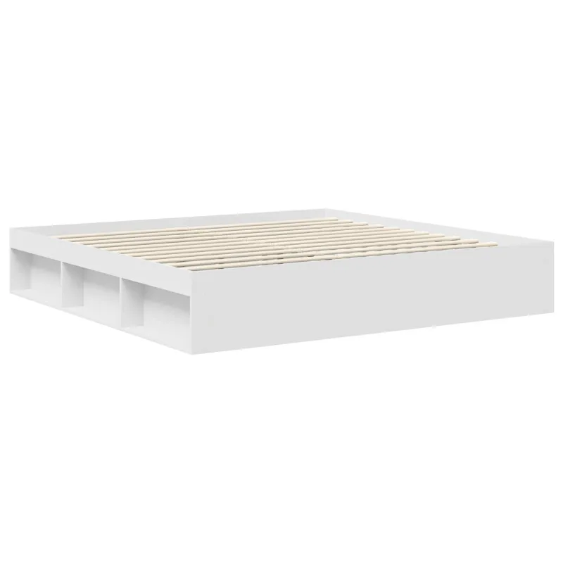 Lovos rėmas Balta 200 x 200 cm Kietos pušies mediena