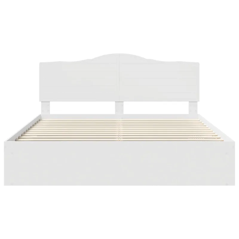 Lovos rėmas Balta 200 x 200 cm Kietos pušies mediena