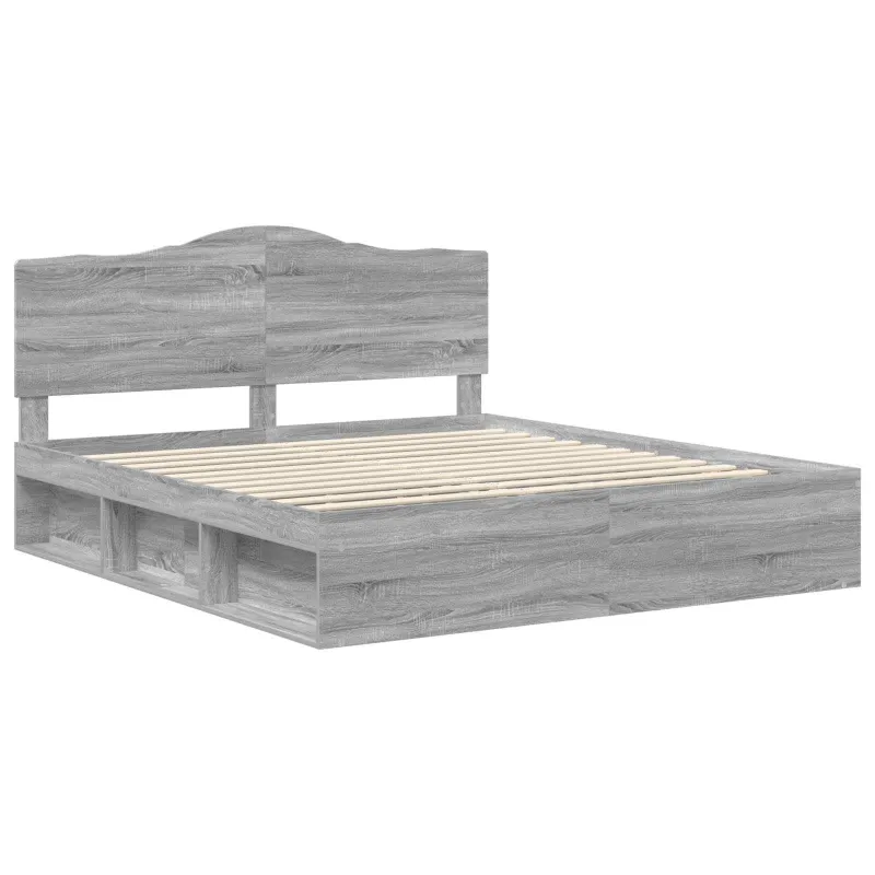 Lovos rėmas Pilkas Sonoma 200 x 200 cm Kietos pušies mediena