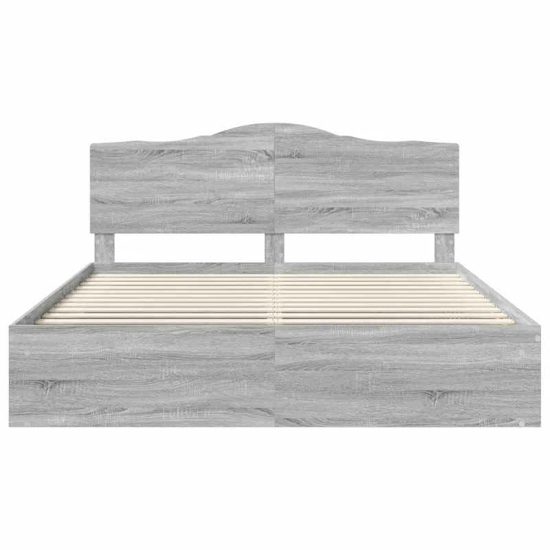 Lovos rėmas Pilkas Sonoma 200 x 200 cm Kietos pušies mediena