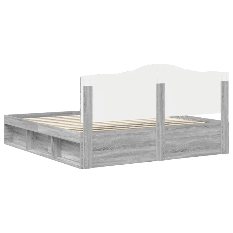 Lovos rėmas Pilkas Sonoma 200 x 200 cm Kietos pušies mediena
