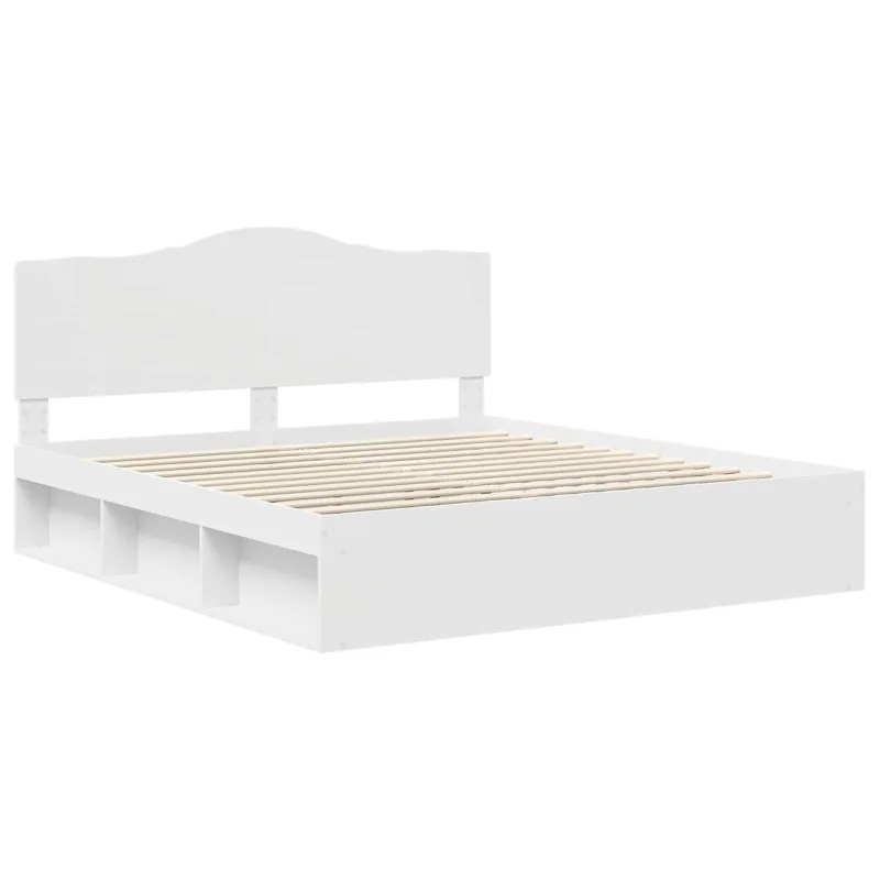 Lovos rėmas Balta 180 x 200 cm Kietos pušies mediena