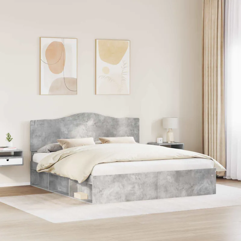 Lovos rėmas Betoninė 180 x 200 cm Kietos pušies mediena