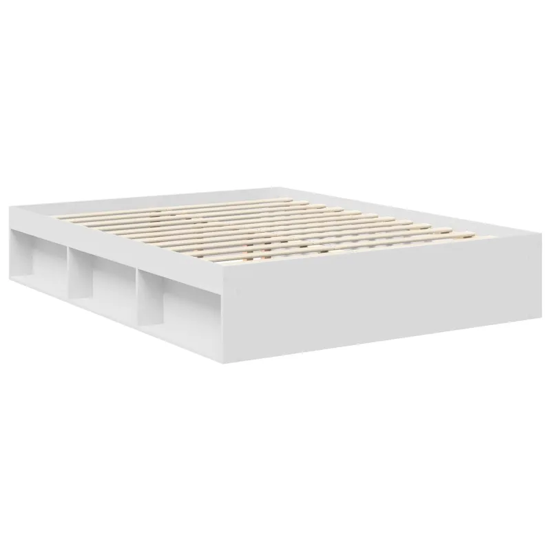 Lovos rėmas Balta 150 x 200 cm Kietos pušies mediena