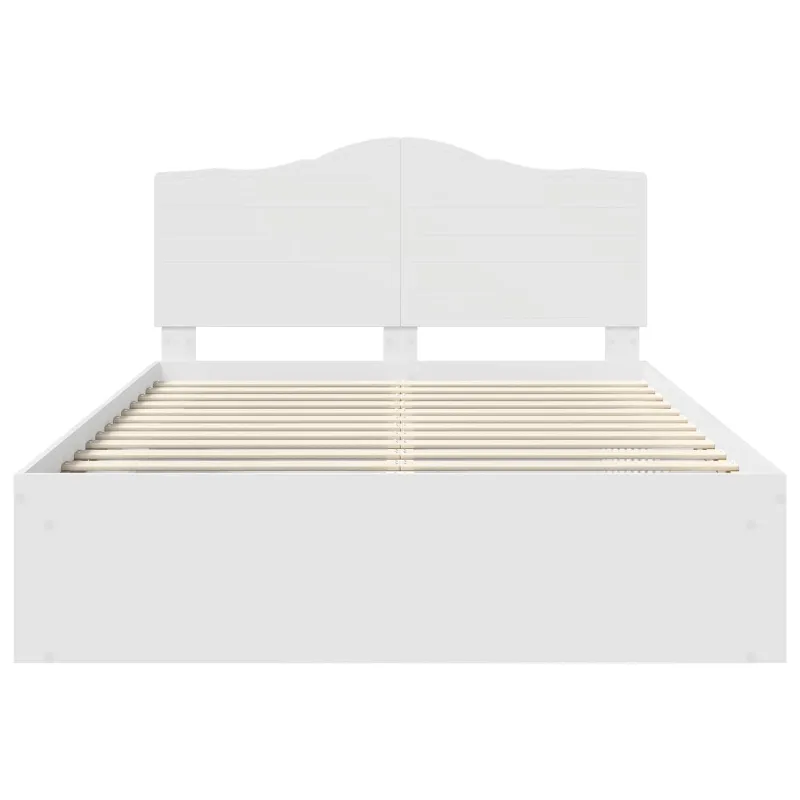 Lovos rėmas Balta 150 x 200 cm Kietos pušies mediena