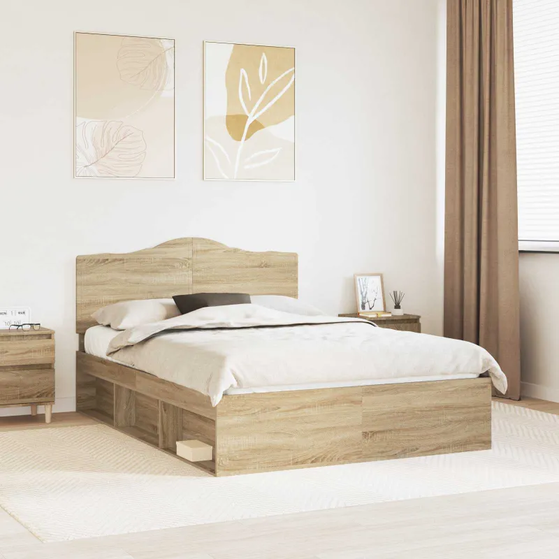 Lovos rėmas Sonoma ąžuolas 150 x 200 cm Kietos pušies mediena