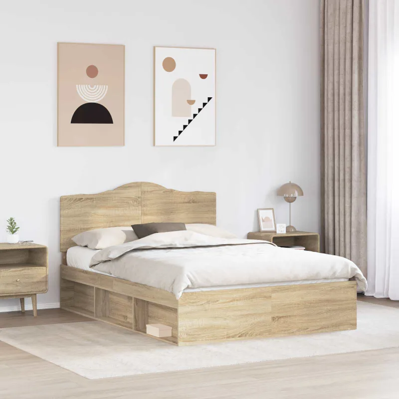 Lovos rėmas Sonoma ąžuolas 150 x 200 cm Kietos pušies mediena