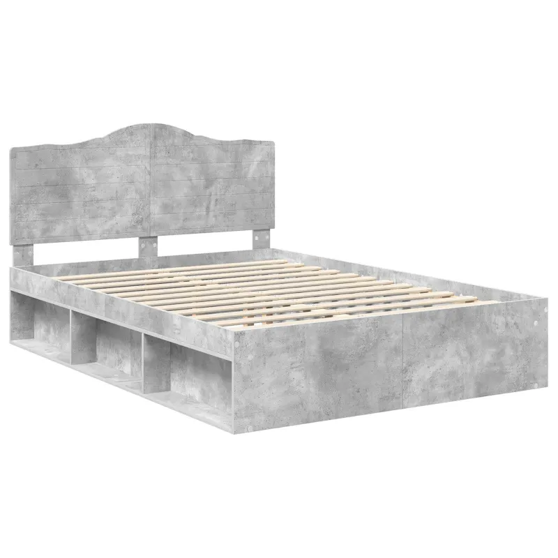 Lovos rėmas Betono pilka 150 x 200 cm Kietos pušies mediena