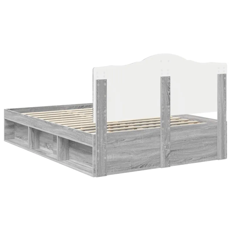 Lovos rėmas Pilkas Sonoma 150 x 200 cm Kietos pušies mediena