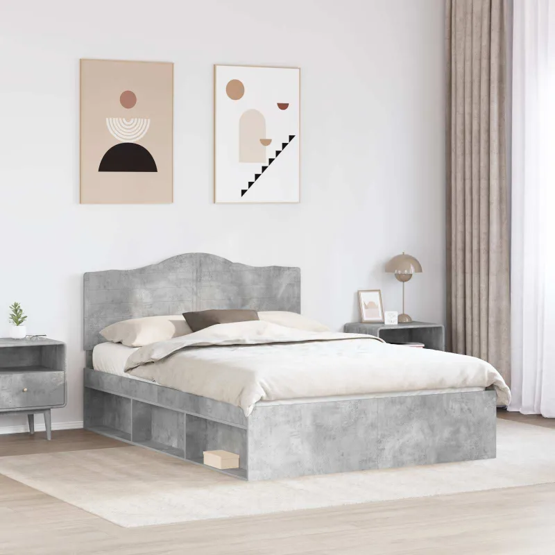 Lovos rėmas Betoninė 140 x 200 cm Kietos pušies mediena
