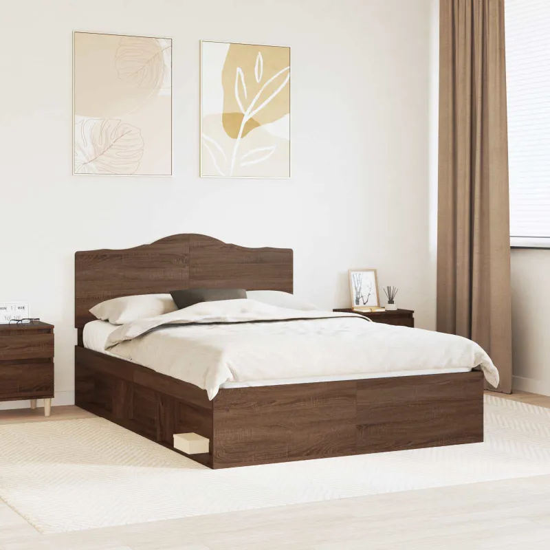 Lovos rėmas Rudas ąžuolas 140 x 200 cm Kietos pušies mediena