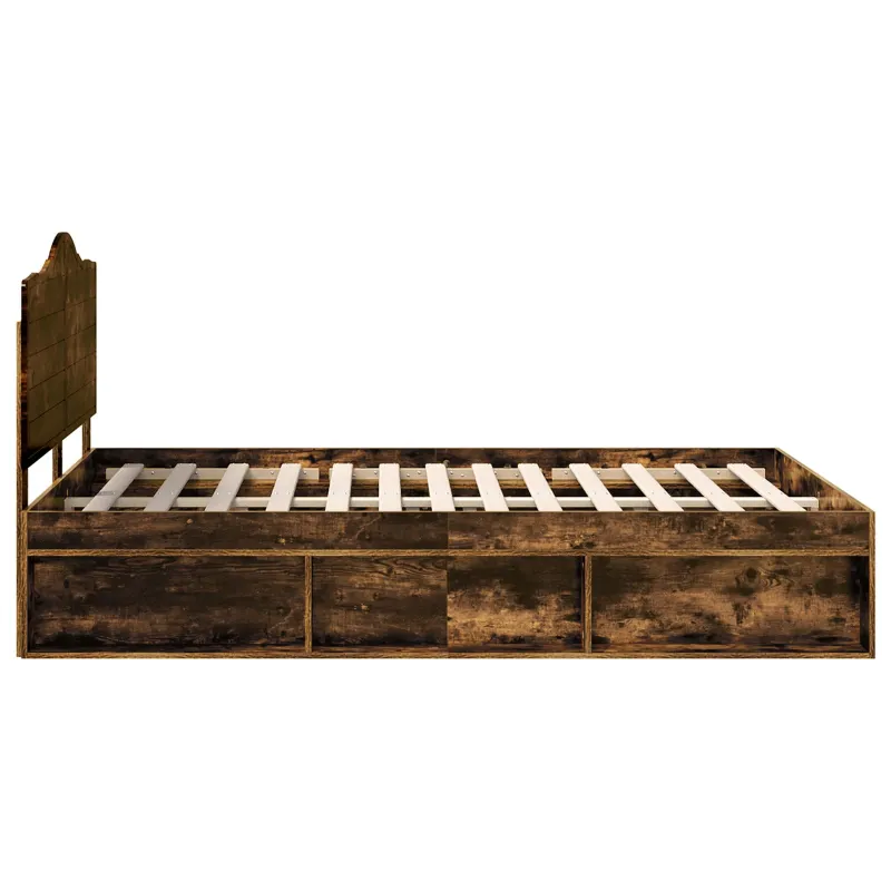 Lovos rėmas Rūkyta ąžuolas 140 x 190 cm Kietos pušies mediena