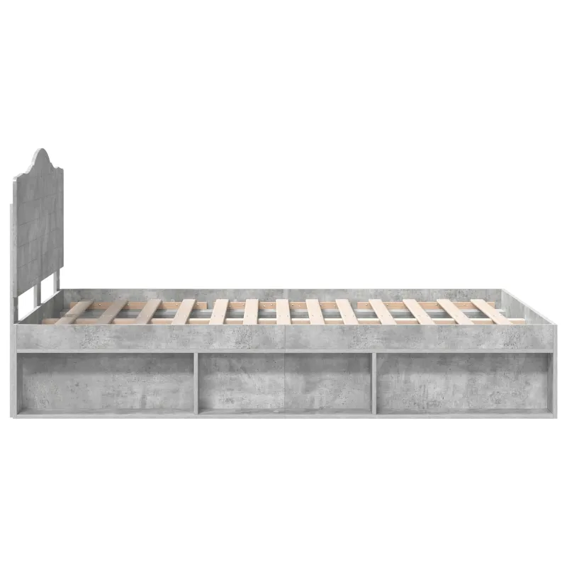 Lovos rėmas Betono pilka 135 x 190 cm Kietos pušies mediena