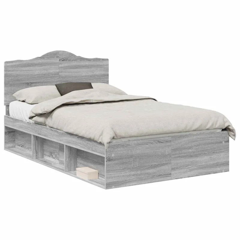 Lovos rėmas Pilkas Sonoma 135 x 190 cm Kietos pušies mediena
