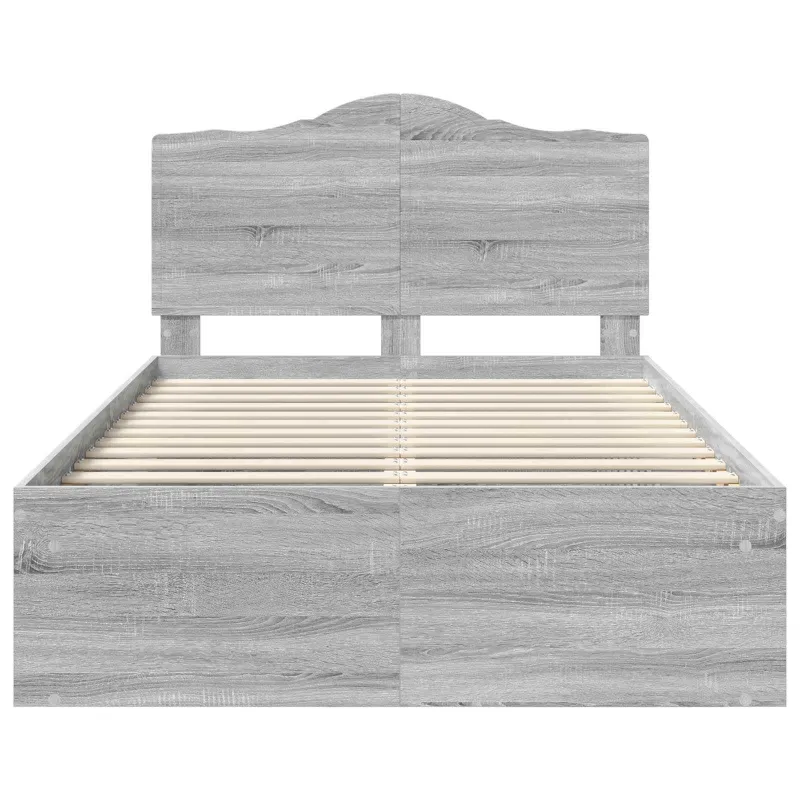 Lovos rėmas Pilkas Sonoma 135 x 190 cm Kietos pušies mediena