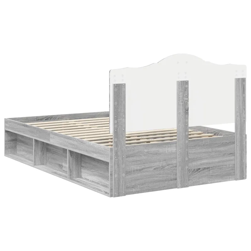 Lovos rėmas Pilkas Sonoma 135 x 190 cm Kietos pušies mediena