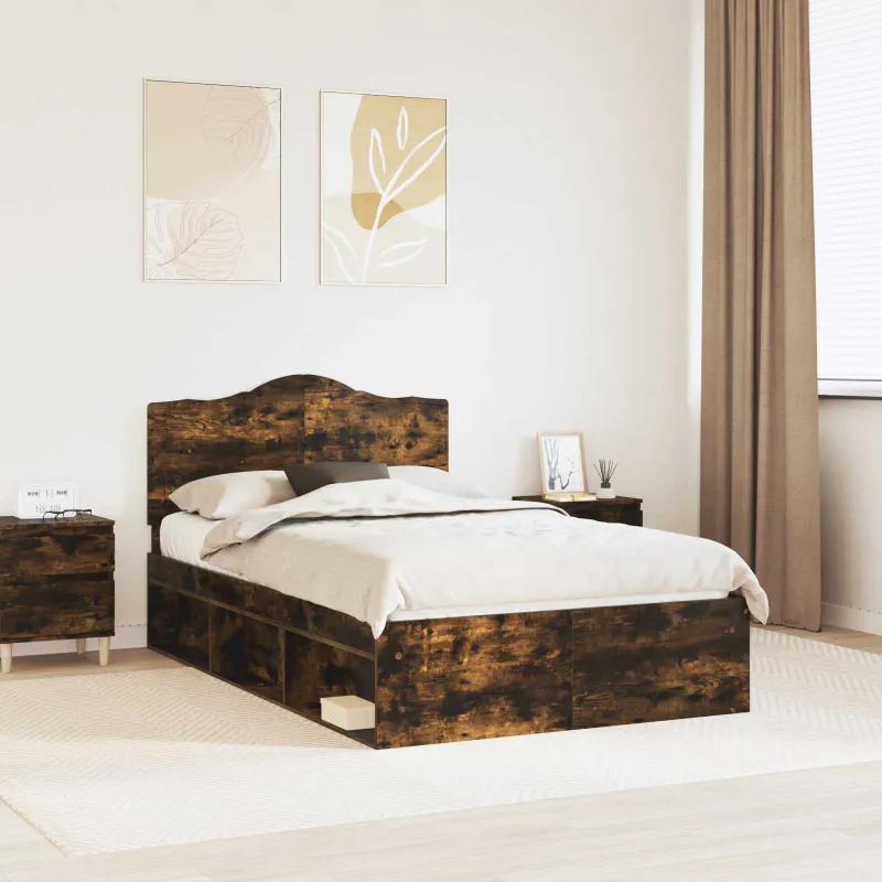 Lovos rėmas Rūkyta ąžuolas 120 x 200 cm Kietos pušies mediena