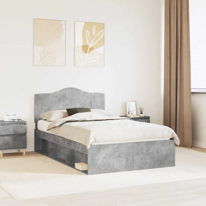 Lovos rėmas Betoninė 120 x 190 cm Kietos pušies mediena