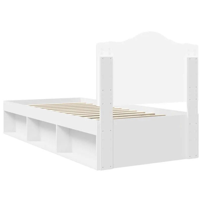 Lovos rėmas Balta 90 x 200 cm Kietos pušies mediena