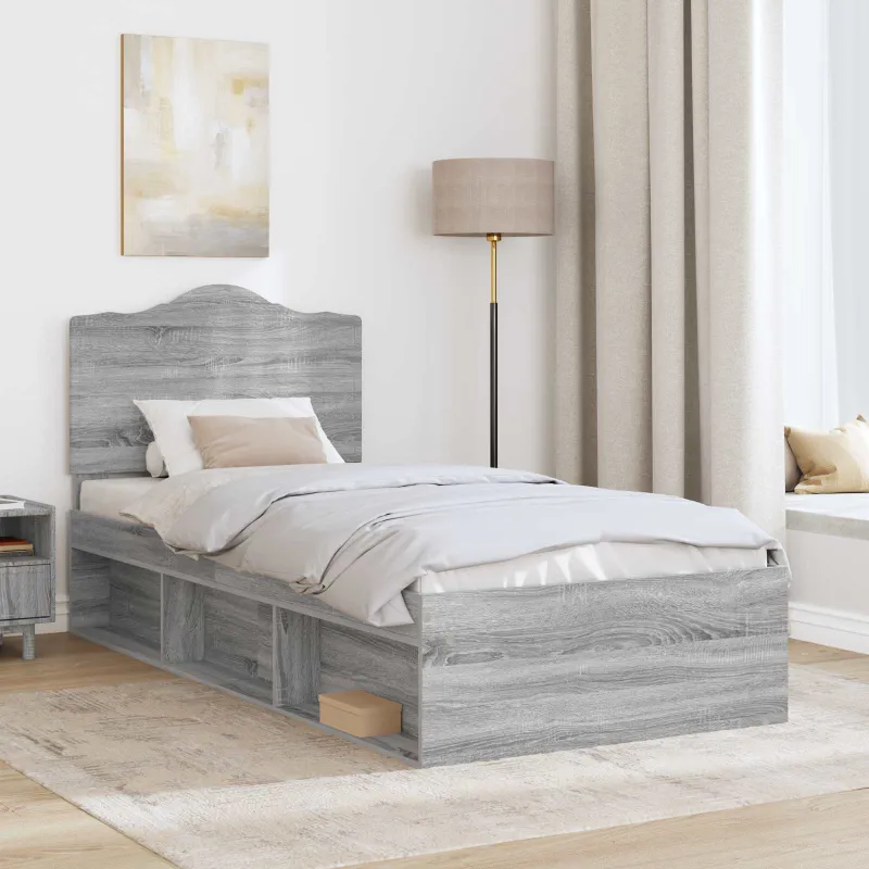 Lovos rėmas Pilkas Sonoma 90 x 200 cm Kietos pušies mediena