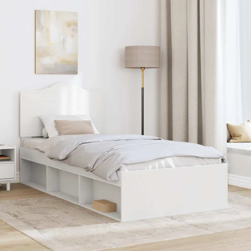 Lovos rėmas Balta 90 x 190 cm Kietos pušies mediena