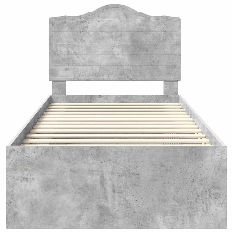 Lovos rėmas Betono pilka 90 x 190 cm Kietos pušies mediena