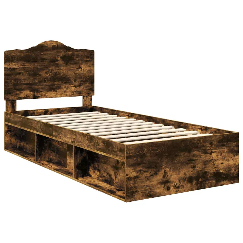 Lovos rėmas Rūkyta ąžuolas 75 x 190 cm Kietos pušies mediena