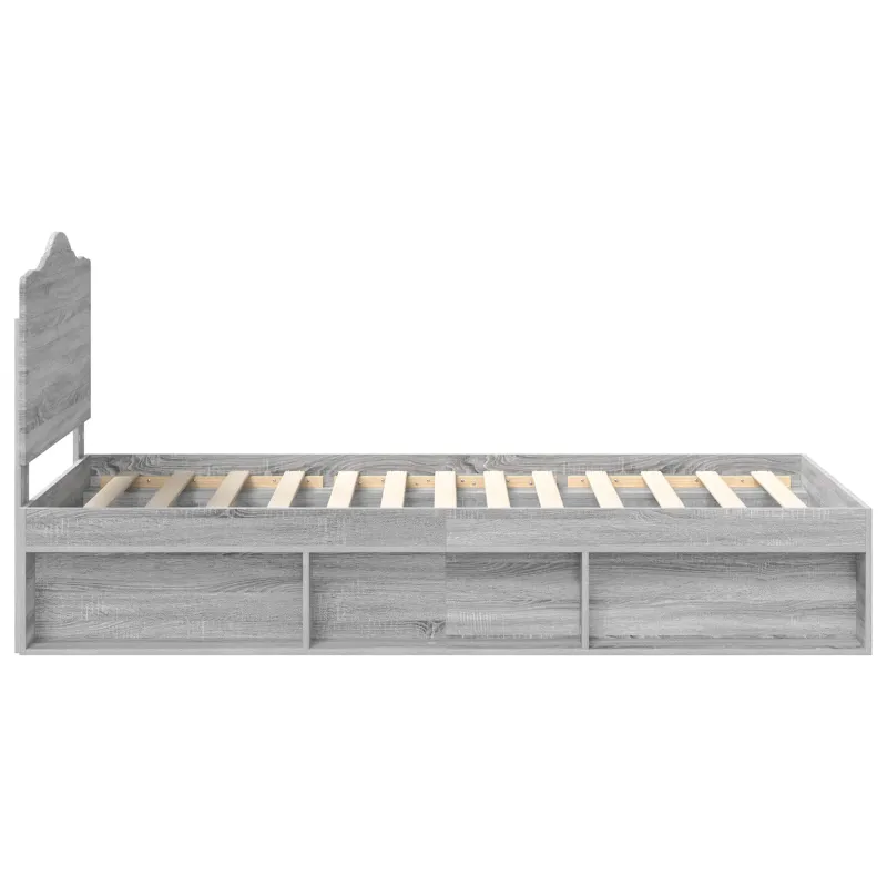 Lovos rėmas Pilkas Sonoma 75 x 190 cm Kietos pušies mediena