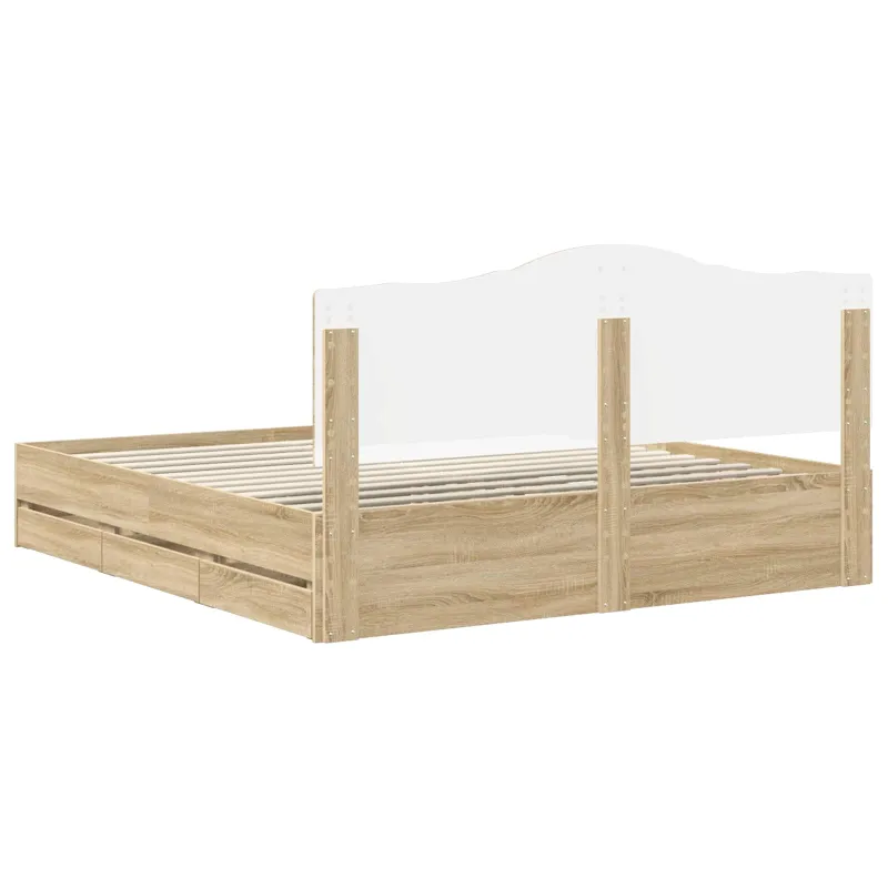 Lovos rėmas Sonoma ąžuolas 200 x 200 cm Inžinerinė mediena