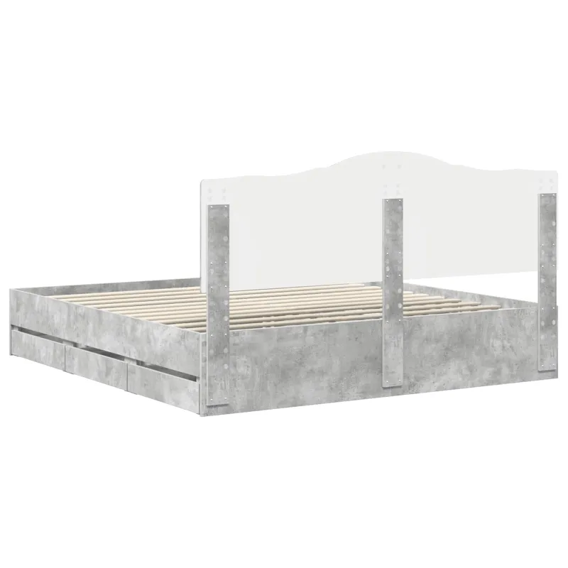Lovos rėmas Betono Pilka 200 x 200 cm Inžinerinė mediena
