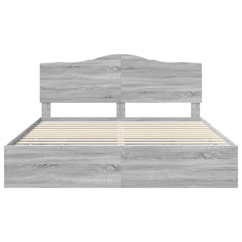 Lovos rėmas Pilka sonoma ąžuolo 200 x 200 cm Inžinerinė mediena