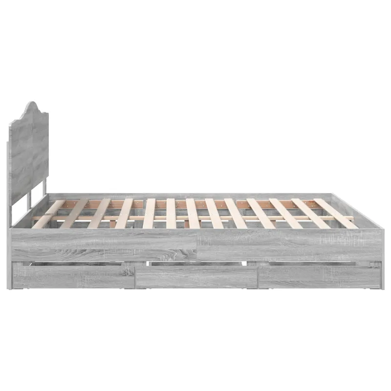 Lovos rėmas Pilka sonoma ąžuolo 200 x 200 cm Inžinerinė mediena
